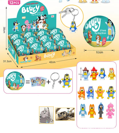 Cartoon Blind Capsule Toy Box Set of 12, Surprise Collectible Figures & Keychains