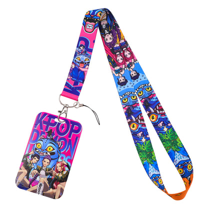 K-POP Demon Hunters Phone Lanyard Polyester Neck Strap ID Badge Holder Card Keychain