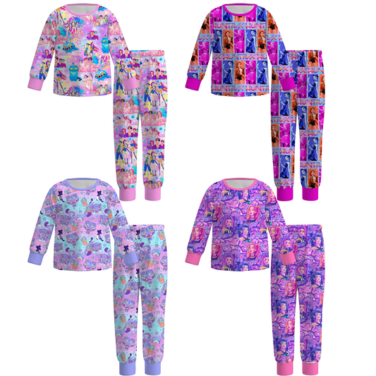 Girls Spring Kpop Demon Hunter Print Pajamas Set