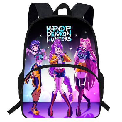 K-Pop Demon Hunters Printed Backpack Cartoon Student School Bag Anime Merch Kids