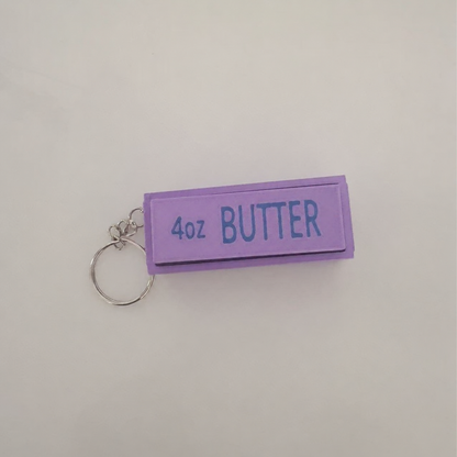 3D Printed Butter Clicker Fidget Keychain – Mini Food-Themed Bag Charm