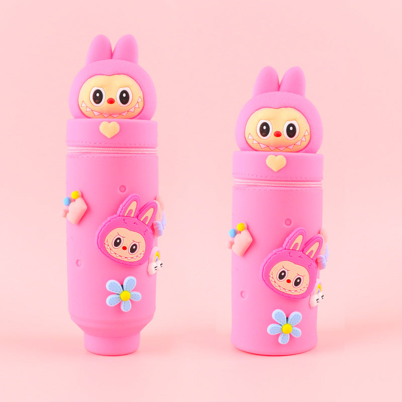 Cartoon Character Silicone Pencil Case & Desk Organizer for Kids and Students