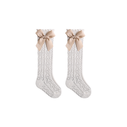 Baby Girls Knee High Mesh Breathable Spring & Summer Princess Socks with Bow