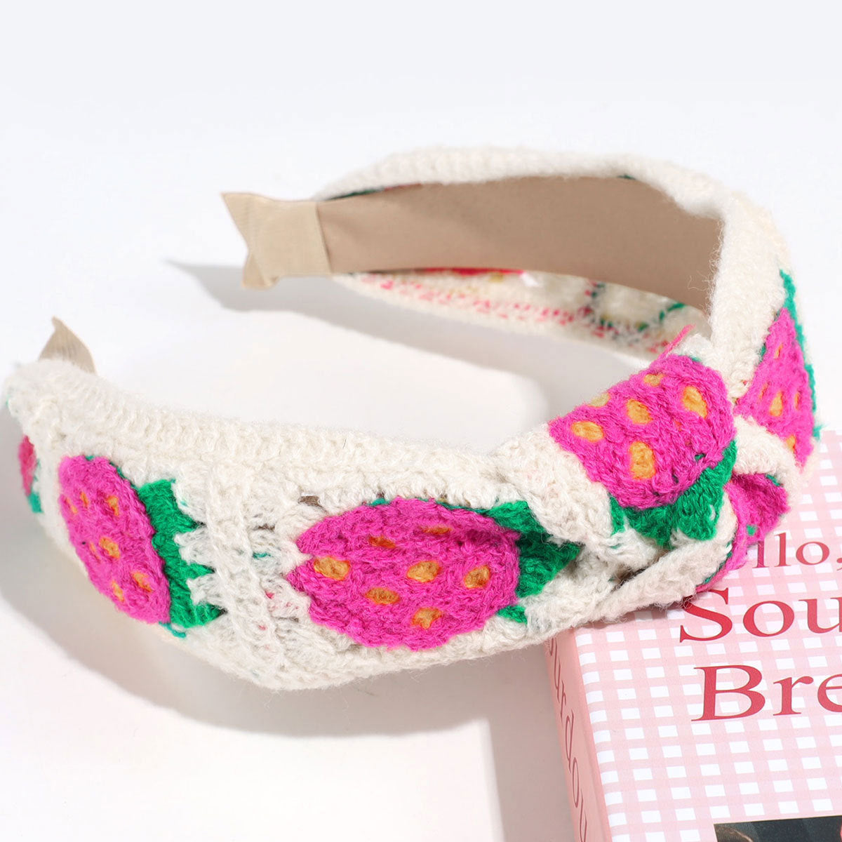 Handmade Crochet Headband Boho Knitted Hair Band for Women & Girls Granny Square Hair Accessory
