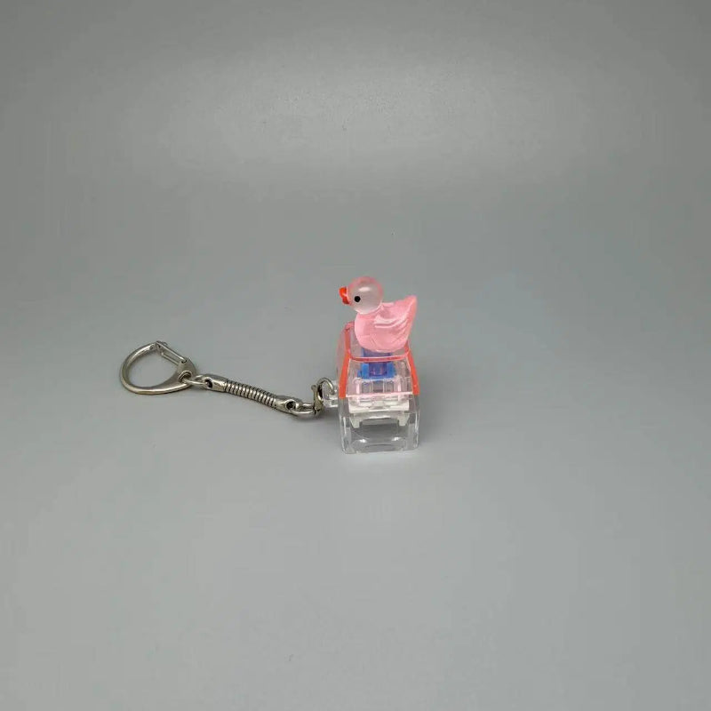 Cute Duck Fidget Clicker Keychain Keyboard Stress Relief Bag Charm