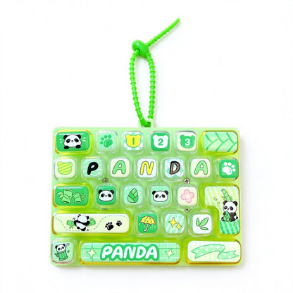 Transparent Dual-Color 26-Key Fidget Keyboard Keychain – Clicky Stress Relief Toy
