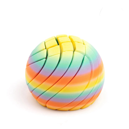 3D Printed Transforming Fidget Ball – Spiral Sensory Desk Toy & Puzzle Stress Relief Gift