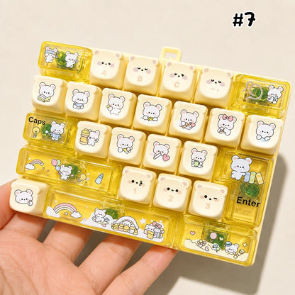 Back to School Keyboard Fidget Toy – Mini Mechanical Keyboard Stress Relief Toy, Colorful Keycap Sensory Toy (Multiple Styles)
