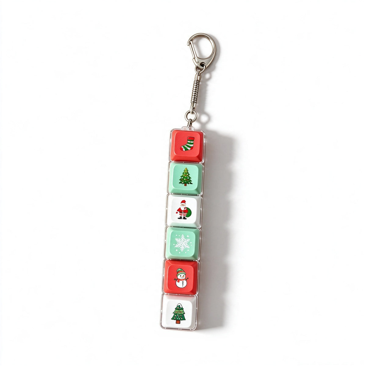 Christmas Gift Fidget Keychain Button Pressable Stress Relief Bag Charm
