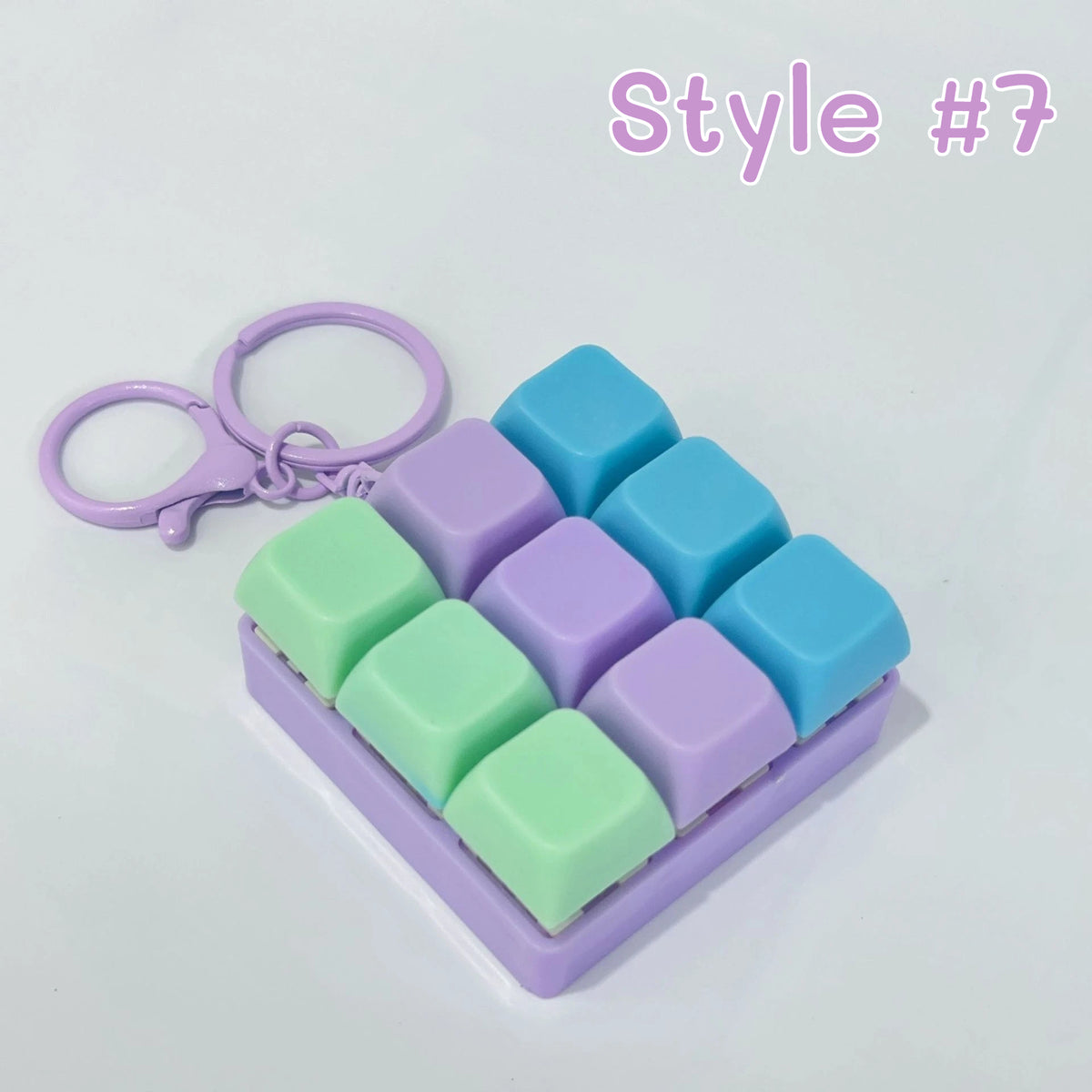 Finger Press Button Cube Squishy Keyboard Keychain Stress Relief Toy