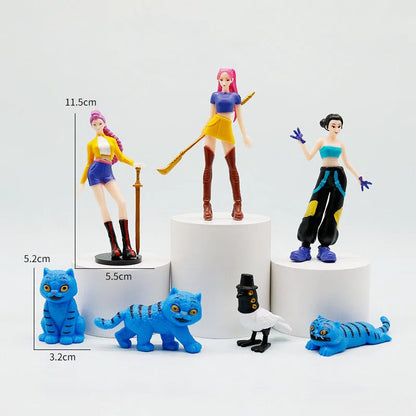 K-Pop Demon Hunters Saga Boy Group Tiger Blind Box Figures – 2–4.5 Inch Mini Collectible Model Ornaments