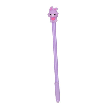 Cartoon Silicone Easter Bunny Pen Creative Topper Gel Pen Black Ink Journal Pen