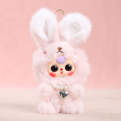 Easter Long-eared Bunny Plush Key Chain Vinyl Plush Rabbit Bag Charm Collectible Doll
