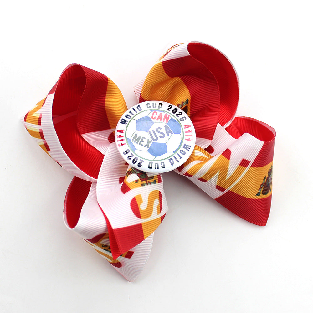 5.5-inch Double-Layer World Cup Ribbon Bow Hair Clip for USA, Canada & Mexico