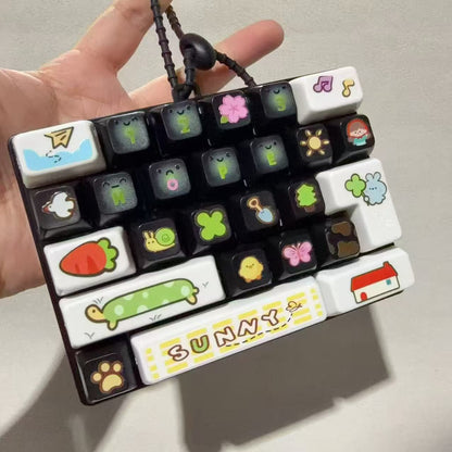 Back to School Keyboard Fidget Toy – Mini Mechanical Keyboard Stress Relief Toy, Colorful Keycap Sensory Toy (Multiple Styles)