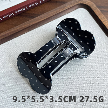 Bone-Shaped Acetate-Look Hair Claw Clip – Patterned Hair Clip