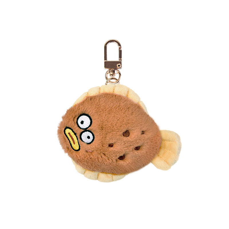 Cartoon Seafood Plush Keychain Sea Animal Stuffed Bag Charm Pendant  Keyring Accessory