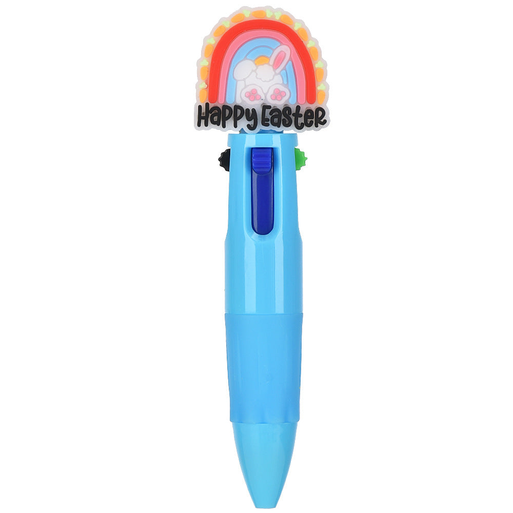 Mini 4-Color Click Pen – Creative Easter Bunny, Egg & Chick Design Journal Pen