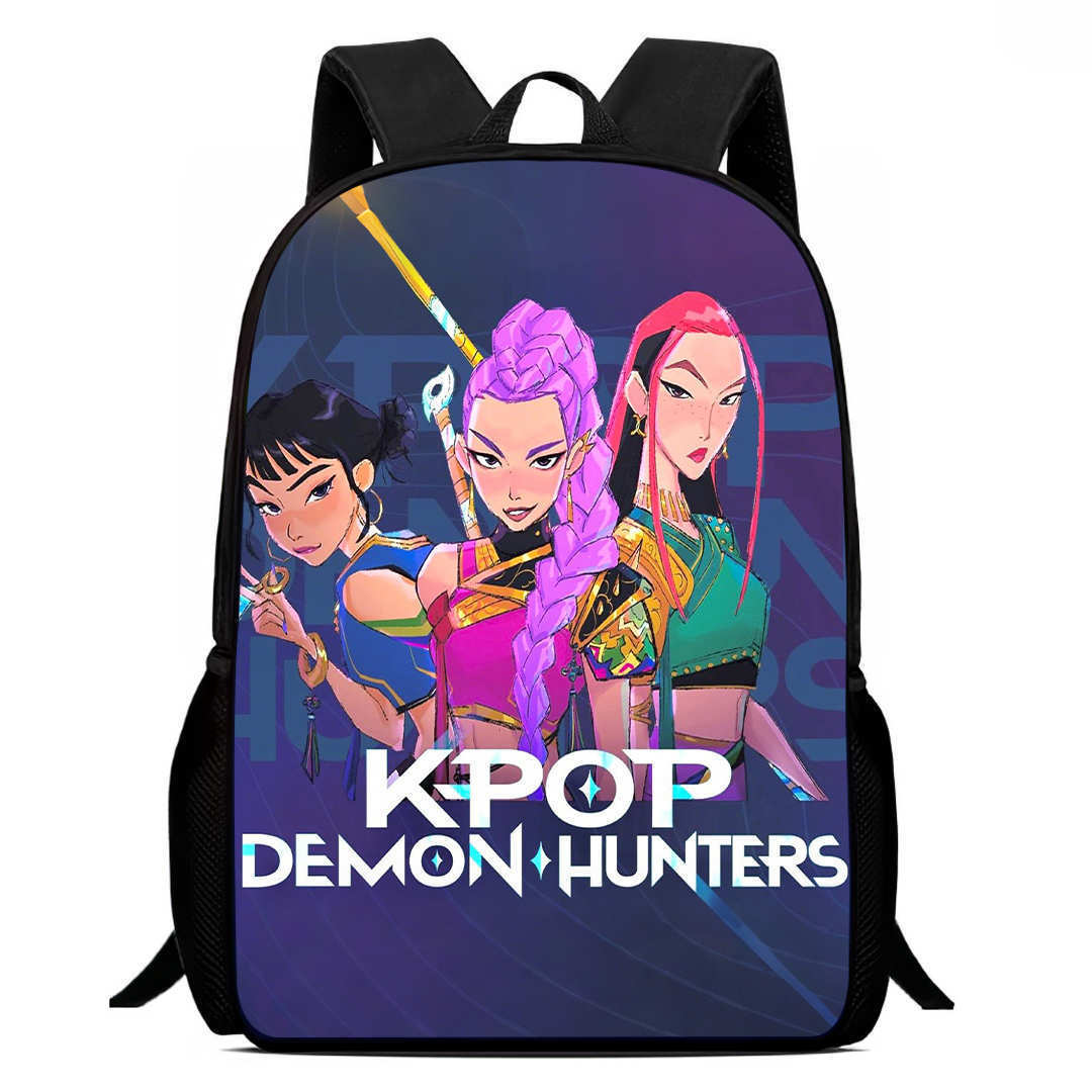 K-pop Demon Hunters Trendy Print Large Backpack Back To School Bag