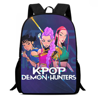K-pop Demon Hunters Trendy Print Large Backpack Back To School Bag