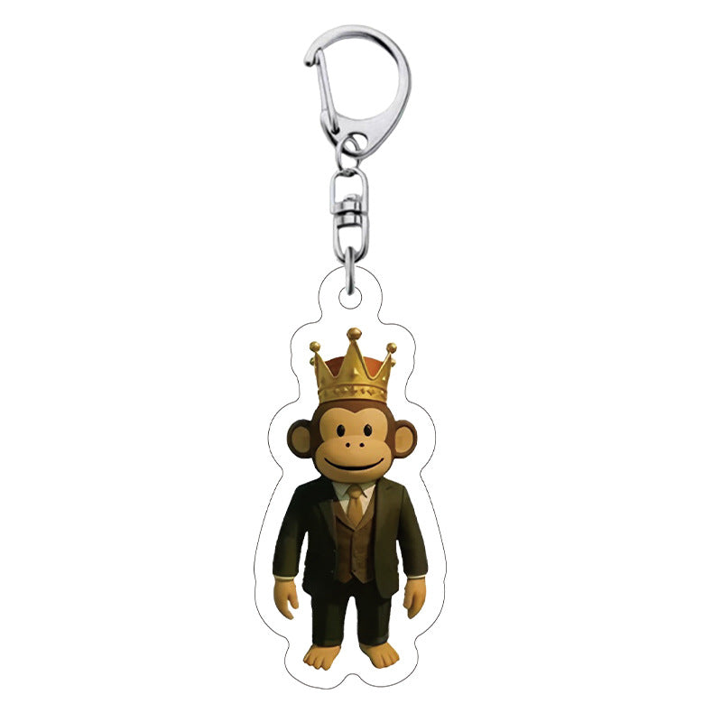 Pixel Style Funny Character Acrylic Keychain Cartoon Pendant Bag Charm