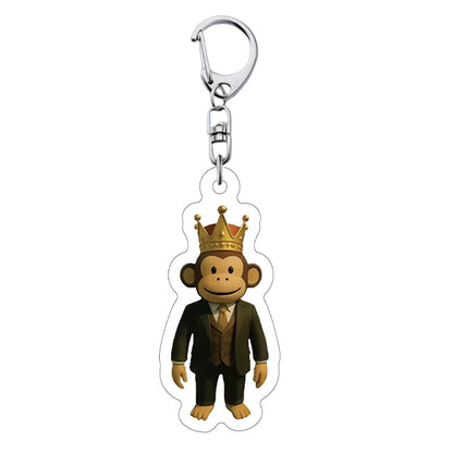 Pixel Style Funny Character Acrylic Keychain Cartoon Pendant Bag Charm