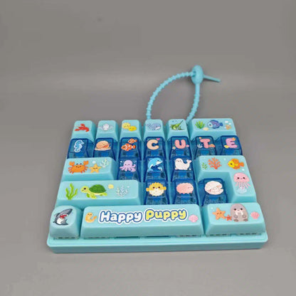 Fidget Decompression Keyboard Stress Relief Toy Colorful Keycap Sensory Charm