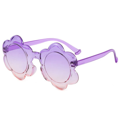 Kids One-Piece Colorful Flower Shaped Sunglasses UV Protection