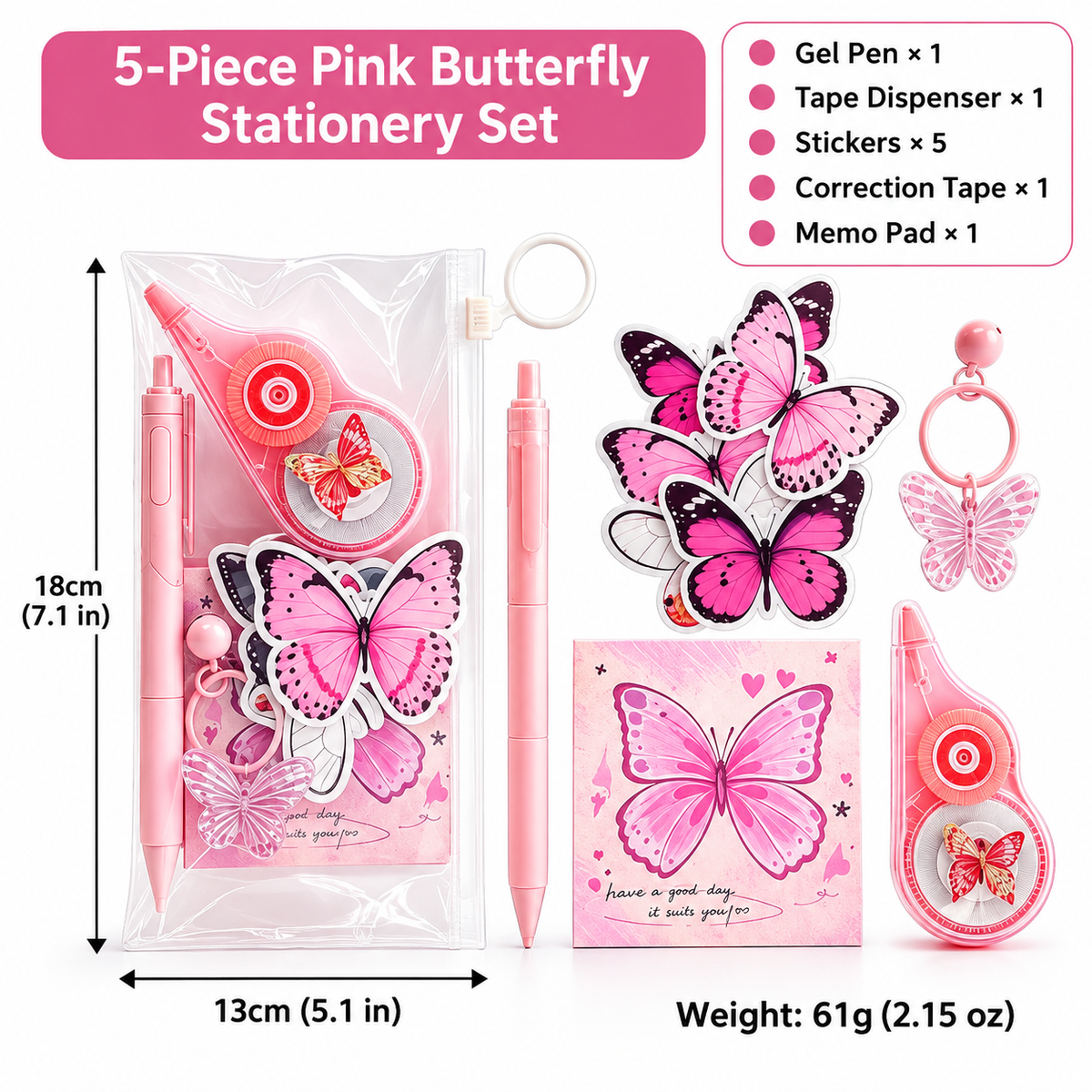Cute Stationery Gift Sets – 4, 5 & 7-Piece School & Office Supplies