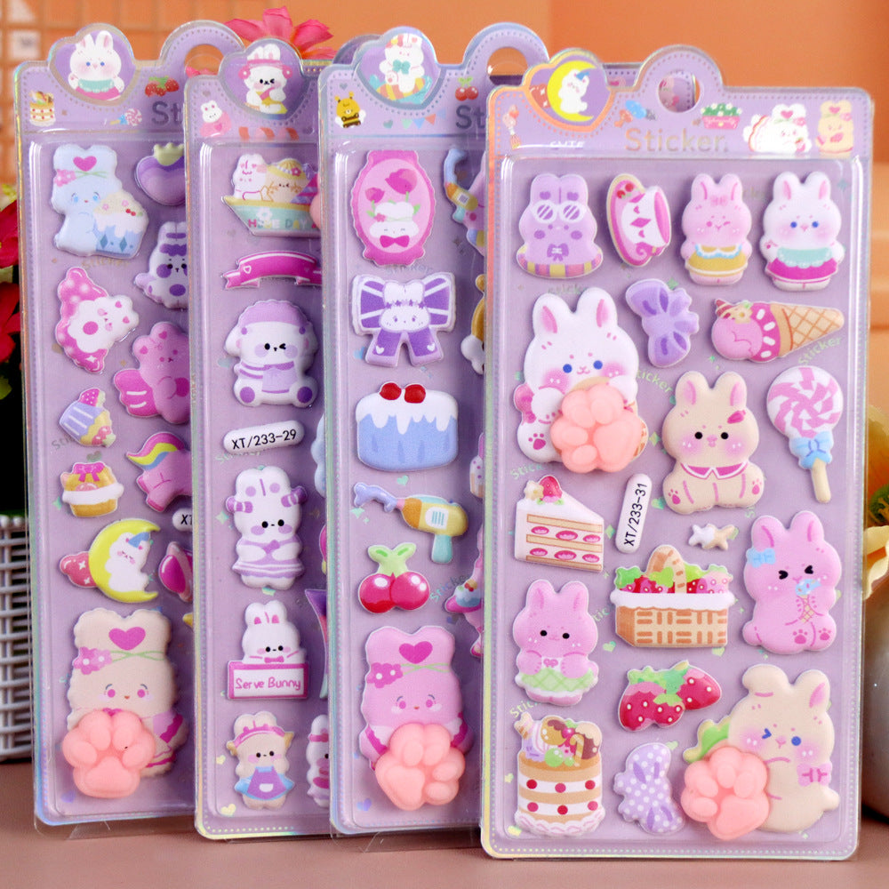 3D Puffy Kids Cartoon Layered DIY Anime Movie Merchandise Stickers