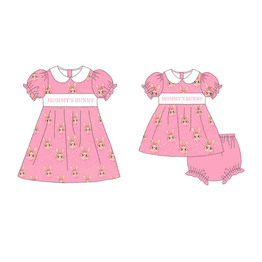 Easter Sweet Blooms for Little Ones – MOMMY'S BUNNY Smocked Pink Bunny Set