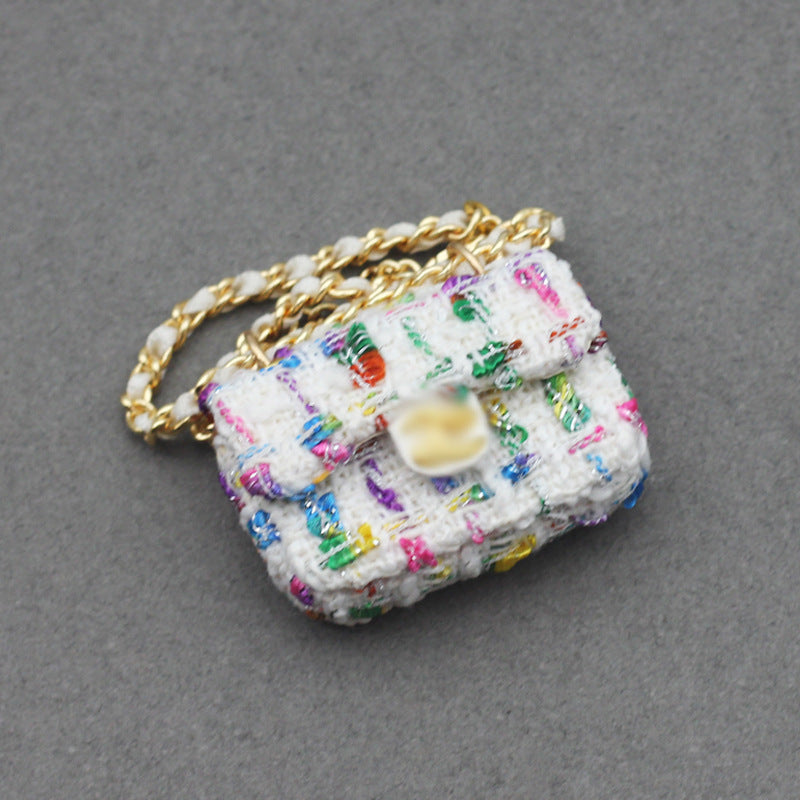 BJD Doll Accessories Strawberry Fashion Bag Mini Tweed Handbag for Doll Outfits