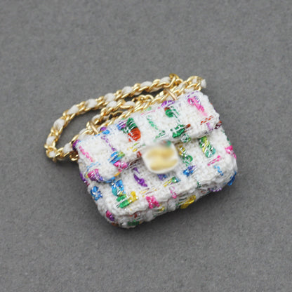 BJD Doll Accessories Strawberry Fashion Bag Mini Tweed Handbag for Doll Outfits
