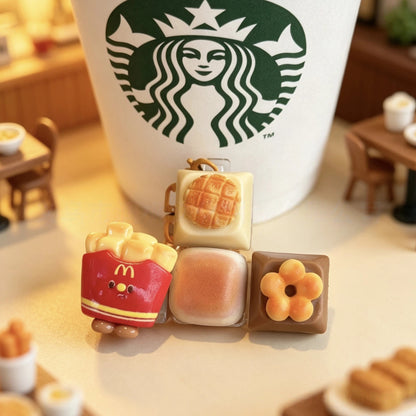 Cute Resin Food Fidget Keychain Hanging Charm