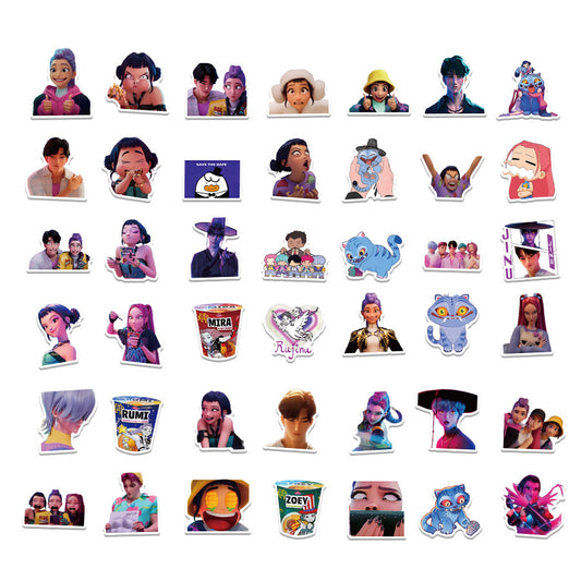 KPOP Huntrix Demon Hunter Girl & Boy Stickers Cartoon Character Decals DIY Scrapbooking & Craft Supplies