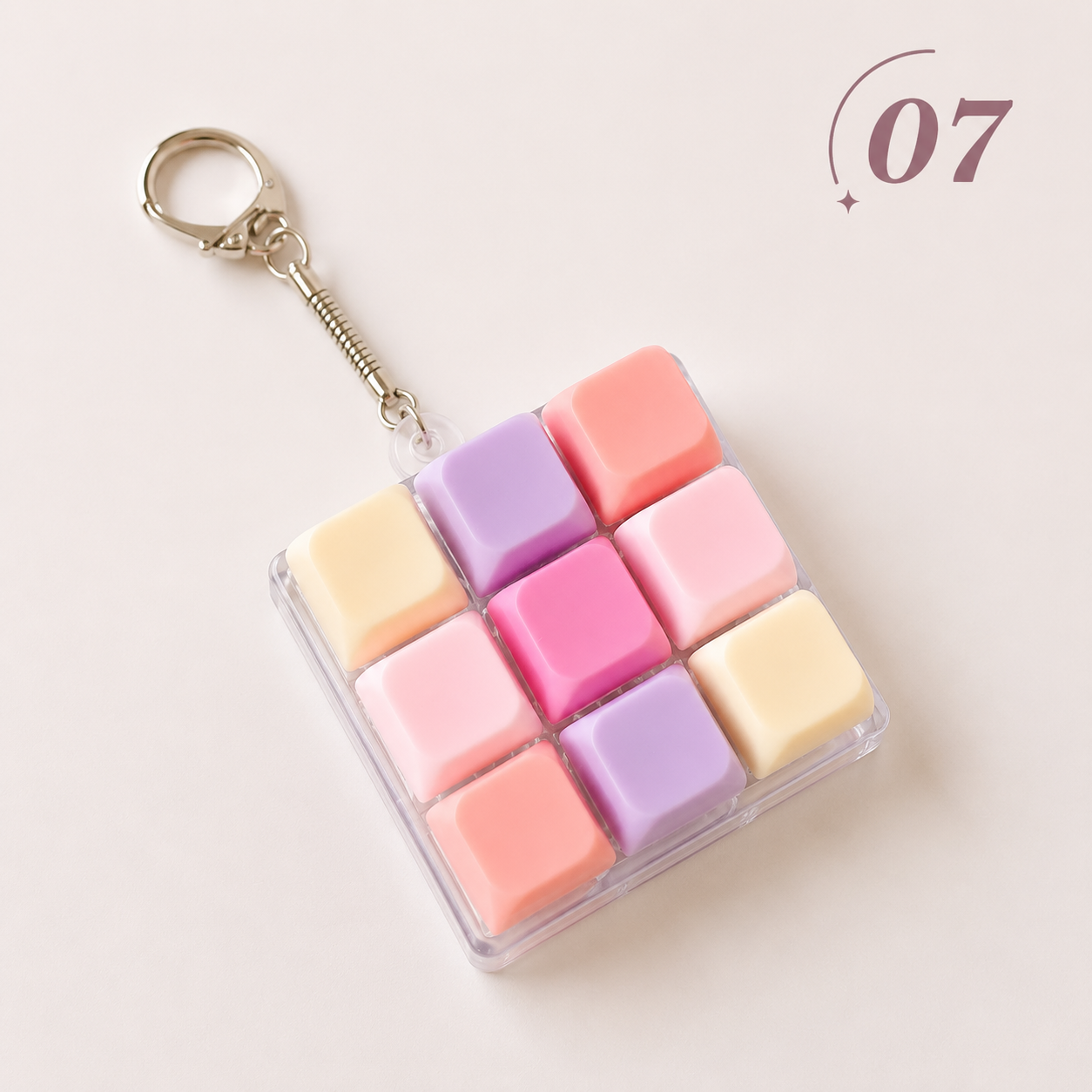 9-Key Mechanical Keyboard Fidget Keychain Clicky Sensory Stress Relief Keychain