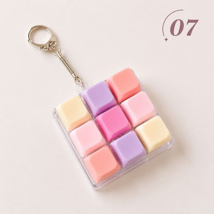 9-Key Mechanical Keyboard Fidget Keychain Clicky Sensory Stress Relief Keychain