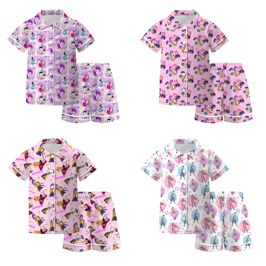 2026 Girls Spring Kpop Demon Hunter Print Pajamas Short Set