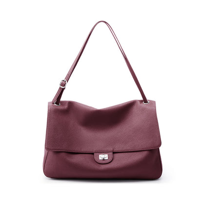 Slouchy Flap Shoulder Bag in Leather or Suede