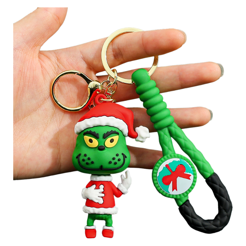 2025 Christmas Grinch Silicone Keychain Plush-Inspired Bag Charm & Accessory