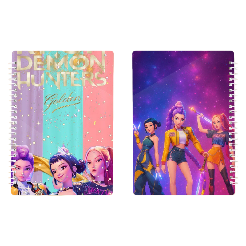 HUNTRX Demon Hunters Saga Boy Band Printed A5 Spiral Notebook Student School & Office Supplies