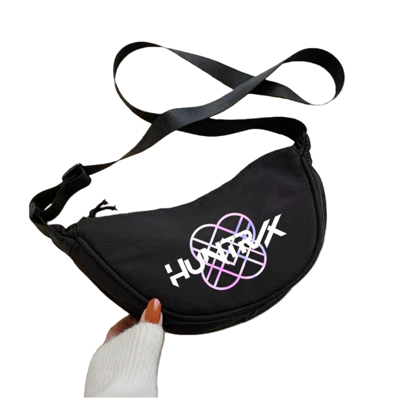K-Pop Demon Hunters Saja Boys Print Shoulder Bag Crossbody Messenger Half-Moon Bag