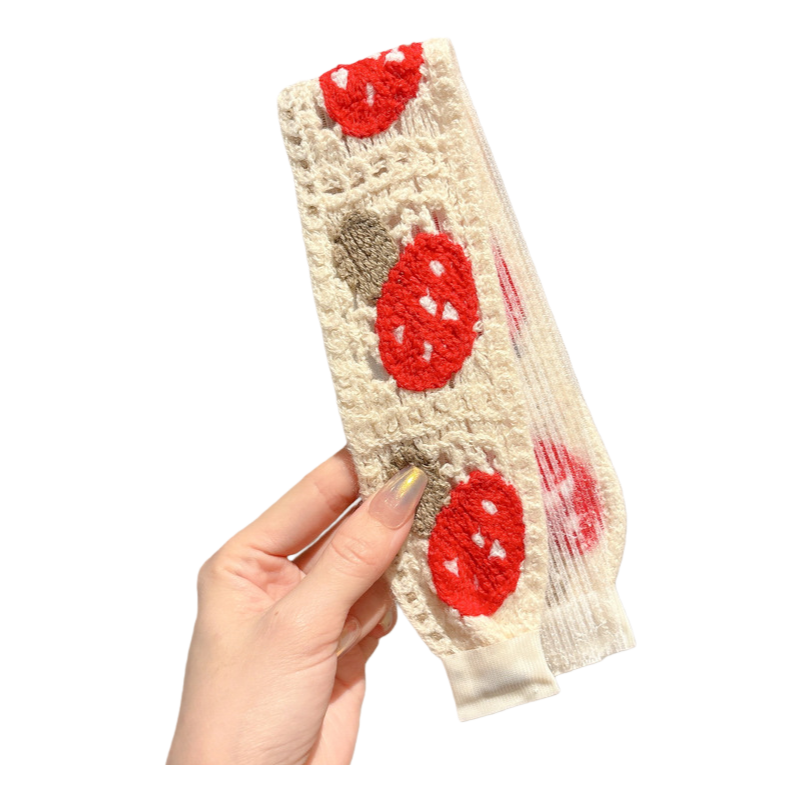 Knit Floral Cottagecore Headband for Girls Strawberry Sunflower Pattern Hair Accessory