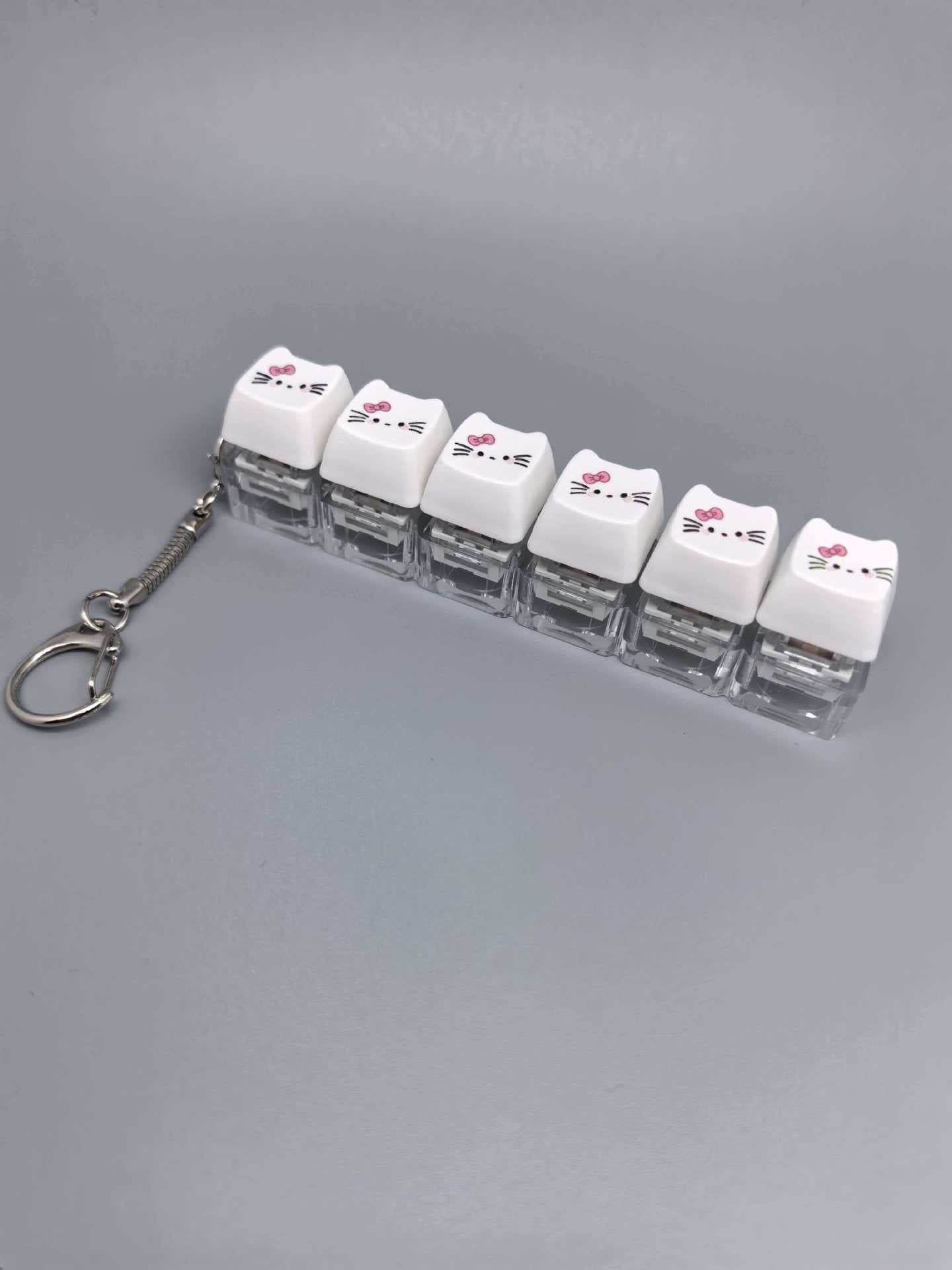 Cat Keycap Fidget Keychain Keyboard Key Popper Stress Relief Toy, Fun Desk Accessory & Gift