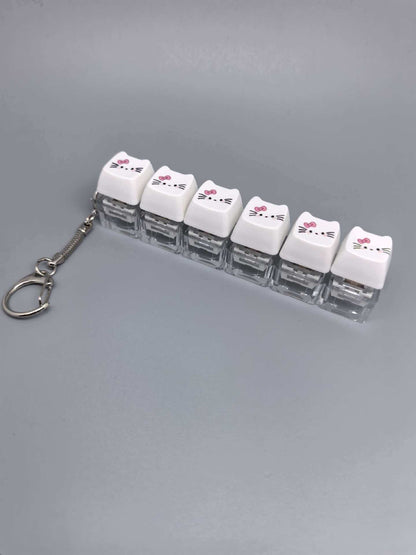 Cat Keycap Fidget Keychain Keyboard Key Popper Stress Relief Toy, Fun Desk Accessory & Gift