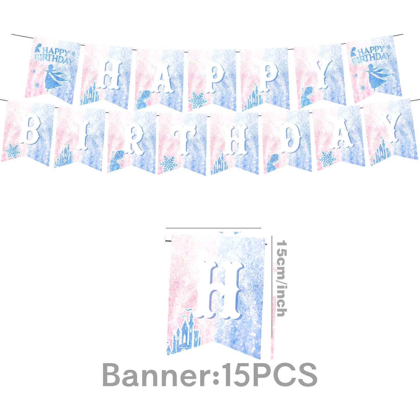 Frozen Winter Wonderland Kids Birthday Party Decorations Snowflake Balloon Garland, Banner & Party Supplies