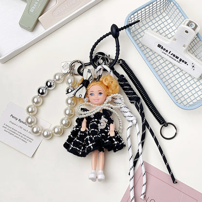 Chic Fashion Doll Keychain Cute Knitted Cartoon Doll Bag Charm Pendant Accessory