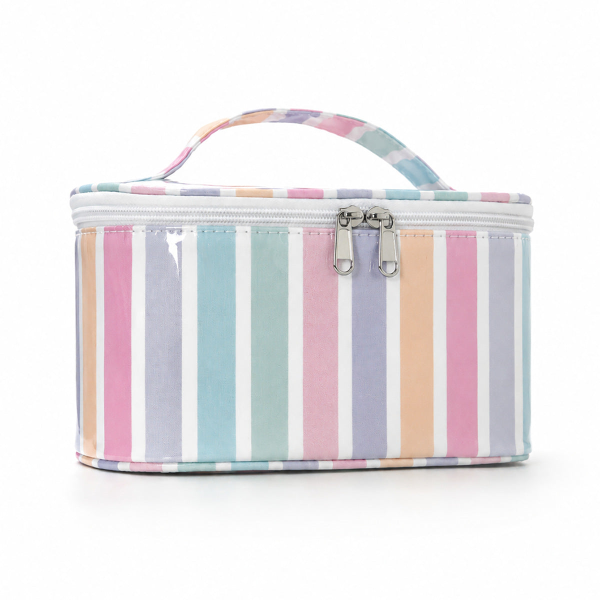 PVC Striped Waterproof Clear Cosmetic Bag Makeup Travel Toiletry Organizer Carry Pouch