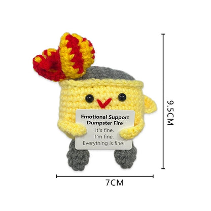 Cute Crochet Figurines with Message Cards – Desk Decor & Gifts