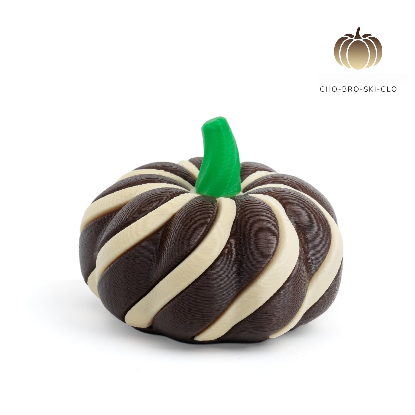 Halloween 3D Printed Spiral Pumpkin Fidget Two-Tone Stress Relief Toy & Fall Decor